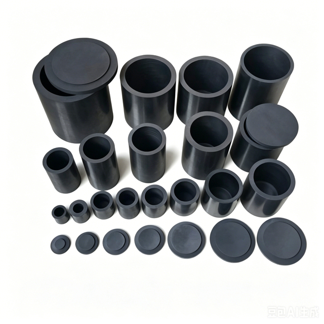 Crisol de grafito de superficie plana para fundir oro y plata | Tamaños personalizados 1-100 kg | Carbono NHD